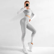 Seamless Ombre Long Sleeve Yoga Set