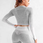 Seamless Ombre Long Sleeve Yoga Set